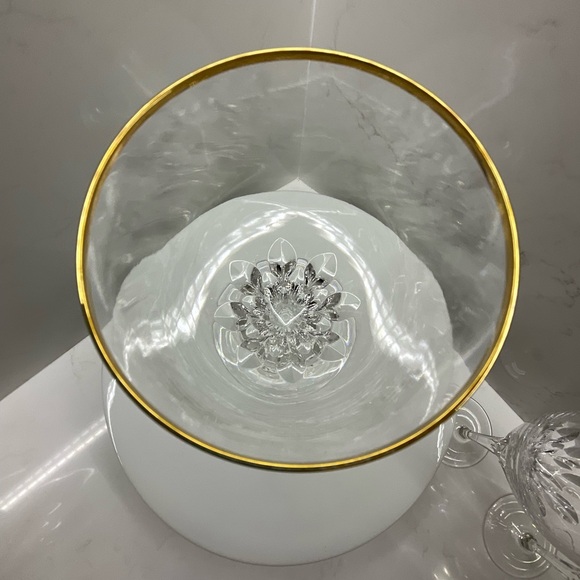 Gorham Crystal Diamond Wine Glasses With Gold Rims set of 8 - Picture 6 of 11